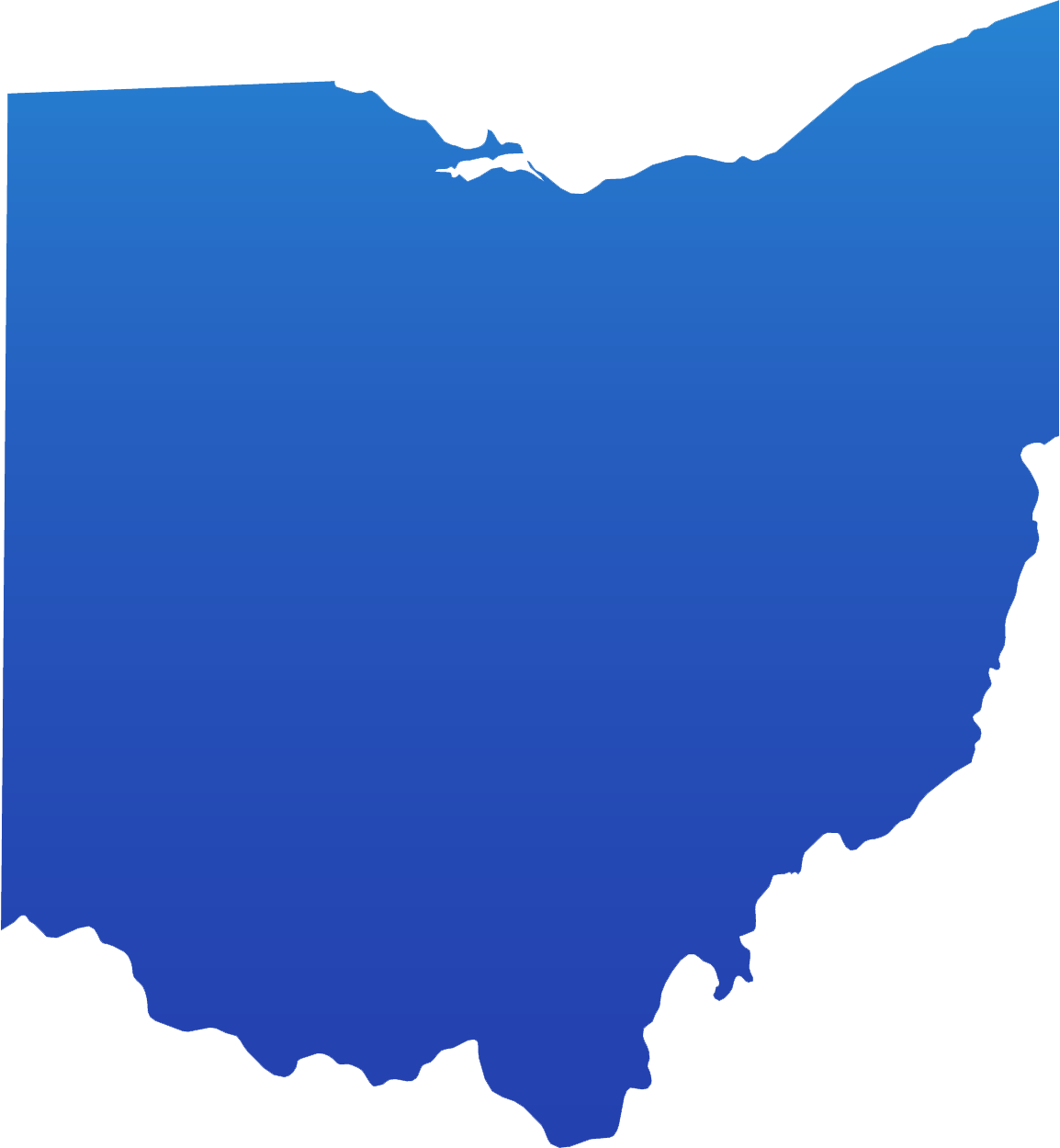 Blue Map of Ohio